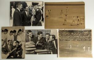 England and Australia 1930s onwards. A selection of eleven mainly original press photographs with the odd restrike. Players featured in match action include Ken Farnes bowling to Jack Fingleton in Australia&rsquo;s second innings at Trent Bridge 1938. Ian Johns