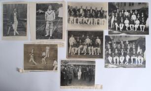 Lionel Hallam [Lord] Tennyson. Hampshire & England 1913-1935. A collection of original team and action photographs, all featuring Tennyson in the 1920s and 1930s. Team photographs include The Gentlemen for the match v Players, Lord&rsquo;s 1920 (some staining t