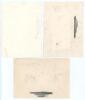 England Test cricketers 1930s. Three original sepia press photographs of England players in action, each nicely signed in ink by the featured player. Players/ signatures are E.R.T. Holmes (Surrey, Oxford University & England 1924-1955, 5 Tests), Wilf Barb - 2