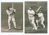 Middlesex C.C.C. Two original mono/ sepia press photographs of Middlesex players in batting action, probably 1930s, both signed in ink to the photograph by the featured player. Players/ signatures are Ian Peebles (Middlesex, Oxford University & England 19