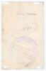 Ghulam Mohammad. Muslims, Sind & India 1924-1939. Mono postcard size photograph of Mohammad, head and shoulders, wearing Indian blazer. Signed in ink to image. Photograph by F.J. Worcer of London. Minor adhesive marks to corners on the verso otherwise in - 2