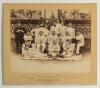 &lsquo;The Parsees [Bombay, India], 1886&rsquo;. Early large original sepia photograph of the Parsees team who played the Sheffield Park team at Sheffield Park, East Sussex on the 24th & 25th May 1886, the players standing and seated in rows wearing blazers, caps and