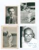 Indian Test cricketers. Four small mono photographs, two of Vijay Merchant (India 1933-1951), one of Mustaq Ali (India 1934-1952) and the other of M.K. Mantri (India 1951-1955). All signed to image by the player in ink. All around 2.75&rdquo;x3.5&rdquo;. Odd faults o