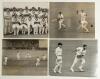 India tour to England 1952. Four original mono press photographs from the 1952 tour. Images include the team seated and standing in rows wearing cricket attire, taken at Osterley for the opening match of the tour v Indian Gymkhana Club. Photo by Fox. Acti