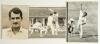 India tour to England 1971. Three good original mono press photographs. One is a head and shoulders player portrait of the Indian captain Ajit Wadekar, nicely signed in ink to the photograph by Wadekar. 6&rdquo;x8&rdquo;. Another shows Mankad in batting action in the