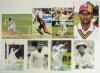 West Indies. Sixteen original and some copy photographs, the majority colour, each signed by the featured West Indies player. Signatures are Charlie Griffith, Everton Weekes, Lance Gibbs, Jeffrey Dujon, Richie Richardson (2 different), Jimmy Adams (2), Ca - 2
