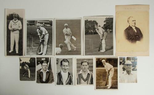 Universities and schools cricket. Black file containing a selection of player images, some action photographs, the majority original press photographs but including the odd copy photographs. Original photographs of players include Oxford and Cambridge Uni