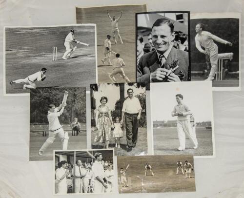 Cricket photographs. Surnames I-M circa 1950/1960&rsquo;s. Large selection of mainly official mono press photographs of Test and County cricketers, some restrike photographs included. Players include Illingworth, Ibadulla, Inman, Ikin, Ingleby-Mackenzie, Insole