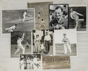 Cricket photographs. Surnames I-M circa 1950/1960&rsquo;s. Large selection of mainly official mono press photographs of Test and County cricketers, some restrike photographs included. Players include Illingworth, Ibadulla, Inman, Ikin, Ingleby-Mackenzie, Insole