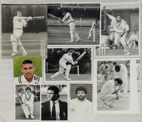Cricket photographs. Surname R circa 1970/1990&rsquo;s. Large selection of mainly official mono some colour press photographs of Test and County cricketers, some restrike photographs included. Players include Rice, Randall (quantity), Radford (quantity), S. Rho