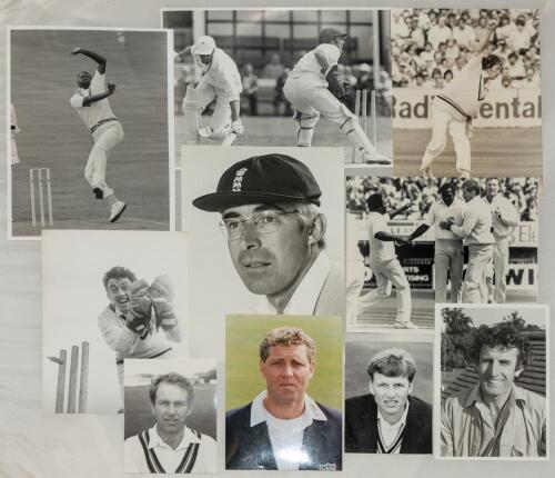 Cricket photographs. Surname S-W circa 1970/1990&rsquo;s. Large selection of mainly official mono some colour press photographs of Test and County cricketers, some restrike photographs included. Players include D. Steele, Storey, Stewart, Tolchard, R. Taylor, A