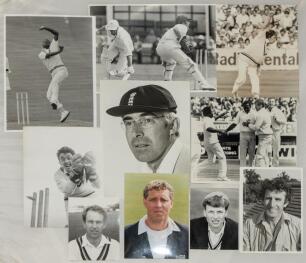 Cricket photographs. Surname S-W circa 1970/1990&rsquo;s. Large selection of mainly official mono some colour press photographs of Test and County cricketers, some restrike photographs included. Players include D. Steele, Storey, Stewart, Tolchard, R. Taylor, A