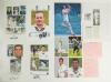 Derbyshire & Nottinghamshire 1950s-2010s. A good selection of sixty mainly modern original colour and mono press photographs, also cuttings, album pages, cards and one commemorative cover, all relating to players who have represented Derbyshire or Notting - 2