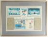 England v West Indies, Cornhill Insurance 100th Test, Old Trafford 1995. Special limited edition display sheet produced for this historic test. The sheet comprises of titles in colour to top, two mounted colour postcards of the teams, mounted first day co