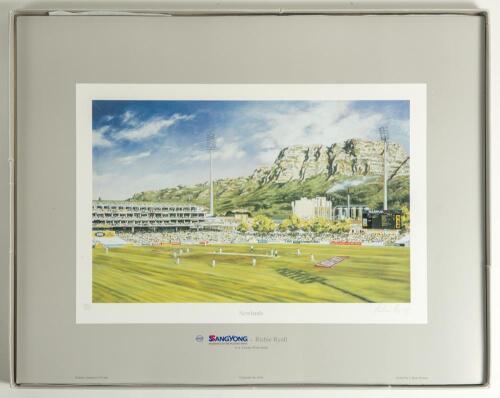 &lsquo;South African First-Class Cricket Grounds&rsquo;. Richie Ryall. Set of individual limited edition colour prints of cricket grounds, Boland Park, Buffalo Park, Centurion Park, Kingsmead, Newlands, Springbok Park, St. Georges Park and the Wanderers Stadium. All 