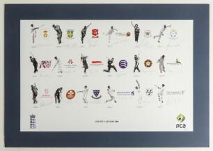 &lsquo;County Captains 2006&rsquo;, Keith Fearon, Limited edition 60/100, signed in pencil by each of the eighteen County Captains, signatures include Rikki Clarke, Dale Benkenstein, David Hemp, Dimitri Mascarenhas, Robert Key, Stuart Law, Paul Nixon, Ed Smith, Nicky