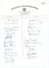 England and West Indies tour to Australia 1979/80. Official Queensland Cricket Association letterhead signed in biro by thirteen members of the West Indies team and eleven of England. Signatures are Lloyd, Deryck Murray, Rowe, Haynes, King, Marshall, Parr