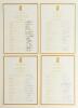 England Under-19 autograph sheets 2000. Four official autograph sheets with titles, borders and players&rsquo; names printed in gold. Sheets are for the Under-19 three match one-day series v Sri Lanka July 2000 fully signed by thirteen, and one for each of the