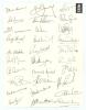 England Test cricketers. Unofficial sheet very nicely signed in black ink by thirty former England Test players. Signatures include Gower, Denness, Trueman, Arnold, Watson, Titmus, Tyson, Boycott, Palmer, Willis, Amiss, Roope, Pigott, Subba Row, Bolus, J.
