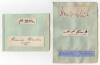 England Test and County cricketers 1880s-1900s. Five nice signatures in ink, each signed individually to piece laid down to two album pages, two signatures to one trimmed page. Signatures are J.B. Hobbs (Surrey & England 1905-1934), D. Denton (Yorkshire &