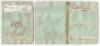 England Test and County cricketers early 1900s. Six nice signatures in ink, each signed individually to piece laid down to two album pages, three to a page. Signatures are C.B. Fry (Oxford University, Sussex, Hampshire & England 1892-1922), J.T. Tyldesele