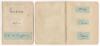 England Test and County cricketers early 1900s. Six very nice signatures in ink, each signed individually to piece laid down to two album pages, three to a page. Signatures are F. Mitchell (Cambridge University, Yorkshire, England & South Africa 1894-1914
