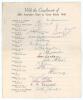 Australian tour of England 1948. Official autograph sheet with printed title and players&rsquo; names, fully signed in ink by all eighteen members of the touring party. Signatures are Bradman (Captain), Hassett, Brown, Hamence, Harvey, Johnson, Johnston, Lindwa