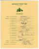 Australia tour to Pakistan 1979/80. Official autograph sheet with printed title and players&rsquo; names, fully signed by all seventeen listed members of the touring party. Players&rsquo; signatures are Chappell (Captain), Hughes, Beard, Border, Bright, Dymock, Hooke