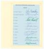 South Australia Cricket Association 1970/71 & 1973/74. Plain page signed in biro by twelve South Australia players with names annotated below each signature. Also a typed autograph sheet of the 1973/74 team fully signed by twelve. Signatures are I. Chappe - 2