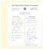 New South Wales 1974/75. Official autograph sheet on New South Wales Cricket Association letterhead for the drawn match v South Australia at Sydney 21st- 25th February 1975. Fully signed in biro by the New South Wales (11 signatures) and South Australia (