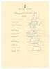 Australian XI &lsquo;Rebel&rsquo; tour of South Africa 1985/86. Official autograph sheet for the South African team with players&rsquo; printed names and title, fully signed in ink by all twelve members of the South African team including Rice (Cpt), Cook, G.Pollock, Le Ro