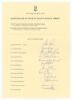 Australian &lsquo;Rebel&rsquo; tour of South Africa 1986/87. Official autograph sheet for the South African team with players&rsquo; printed names and title, fully signed in ink by all twelve members of the South African team including Rice (Cpt), Cook, G.Pollock, McEwan, 