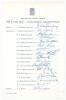 New Zealand tour to England, India and Pakistan 1969. Official autograph sheet with printed title and players&rsquo; names, fully signed by the seventeen listed tour members. Signatures are Dowling (Captain), Pollard, Burgess, Collinge, Congdon, Cunis, D. Hadle
