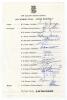 New Zealand tours to England 1978 & 1986. Official New Zealand Cricket Council autograph sheet with printed title and players&rsquo; names. Nicely and fully signed in ink by all sixteen members of the 1978 New Zealand touring party. Signatures are Burgess (Capt