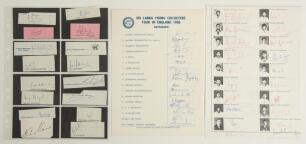 Sri Lanka overseas tours 1986 & 1989/90. Two fully signed official autograph sheets, one by all twenty members of the touring party to Australia 1989/90, the other by all seventeen members of the Sri Lanka Young Cricketers tour to England 1986. Sold with 