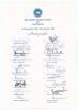 &lsquo;Sri Lanka Cricket Tour of Australia&rsquo; 1995/96. Official autograph sheet with printed title and players&rsquo; names, fully signed in blue and black ink by all twenty members of the touring party. Players&rsquo; signatures are A. Ranatunga (Captain), De Silva, Dumasin