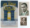 All Indian tour of England 1936. Album page signed in ink by twelve members of the Indian touring party to England in 1936 Signatures include Nayudu, Ramaswamy, Merchant, Banergee, Meherhomji, Gopalan, Palia, Armanath, Mustaq Ali, Amir Elahi etc. Sold wit - 2