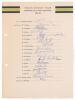 India tour to Australia & New Zealand 1967/68. Rarer official autograph sheet with printed title and players&rsquo; names, fully signed in ink by all eighteen listed members of the touring party. Signatures are Nawad of Pataudi (Captain), Borde, Nadkarni, Desai