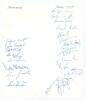 Indian tour of Australia 1980/81. &lsquo;Tasmania v India 1980&rsquo;. Sheet of paper signed in ink by fifteen members of the Indian touring party and nine of the Tasmanian team who played in Launceston on the 14th December 1980 (one day match). Signatures include Ga