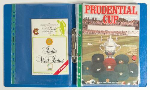 &lsquo;India Prudential World Cup Winners 1983&rsquo;. A selection of ephemera from the competition and the Final. The official souvenir programme for the Final held at Lord&rsquo;s on the 25th June 1983, The Official souvenir programme for the Prudential World Cup, 9th to