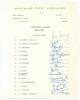 Young India tour of Zimbabwe 1984. Manicaland Cricket Association headed sheet signed by the Young Indian touring party. Fifteen signatures including Shastri (Cpt), Azharuddin, Prasad, Kulkarni, Prabhakar, Rajput, Siddhu, Viswanath etc. The sheet includes