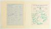 India. Central Zone in Duleep Trophy 1971/72 and 1973/74. Two official autograph sheets, the 1971/72 sheet with handwritten title and players&rsquo; names, fully signed by the fifteen listed playing members of the team, the 1972/73 sheet on Tamil Nadu Cricket A