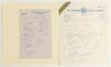 India. West Zone 1973-1975. Two official autograph sheets. One on The Cricket Club of India, Bombay letterhead, dated 1973, signed by twelve West Zone players. The page lightly laid to larger album page. The other is a Hyderabad Cricket Association sheet 