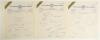 India. Hyderabad Cricket Association Moin-ud-Dowla Gold Cup 1973/74 & 1974/75. Three official Hyderabad C.A. autograph sheets. Two sheets are for the teams who took part in the Gold Cup Final played at Hyderabad 13th- 16th October 1973, State Bank of Indi