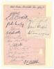 West Indies tour of Australia 1930/31. A small album page, laid down to slightly larger album page with three additional signatures also laid down to side, all nicely signed in ink by the entire West Indies touring party to Australia. The page headed &lsquo;Wes