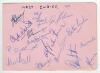 West Indies tour to England 1957. Large album page nicely signed in ink by fifteen members of the West Indies touring party. Signatures are Goddard (Captain), Walcott, Gilchrist, Hall, Asgarali, Atkinson, Ganteaume, Sobers, Valentine, Alexander, Ramadhin,