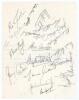 West Indies tour to England 1969. Page signed to the back of a letter from a collector requesting the signatures of the West Indies players. Fully signed by all nineteen members of the touring party. Players&rsquo; signatures are Sobers (Captain), Holder, Sheph