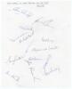 West Indies tour to India, Pakistan & Sri Lanka 1974/75. Large plain page on lightweight paper nicely signed in ink by thirteen members of the West Indies touring party. Signatures are Greenidge, Padmore, Fredericks, Holder, Roberts, Deryck Murray, Willet