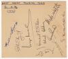 West Indies tour to England and Leicestershire 1976. Two album pages nicely and fully signed in ink by all nineteen members of the West Indies touring party. Signatures are Lloyd (Captain), Findlay, Daniel, Julien, Holding, Greenidge, Gomes, Holder, Murra