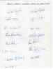 West Indies tour to India 1983/84. Plain page very nicely signed in ink by fifteen West Indian players who toured India, the signatures collected personally by the vendor. Signatures are Lloyd (Captain), Marshall, Richards, Dujon, Roberts, Logie, Greenidg